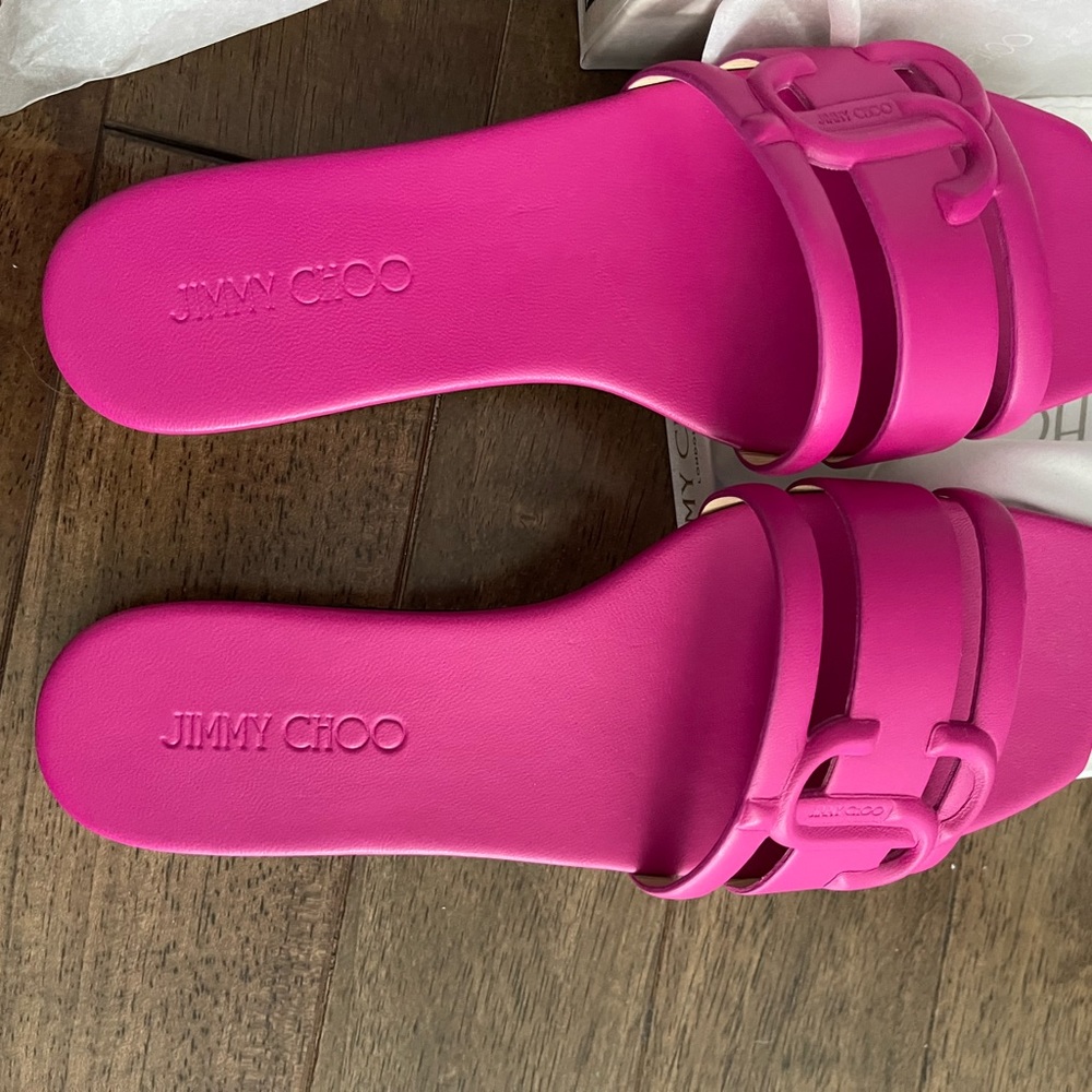 Fuchsia sandals, never been worn!